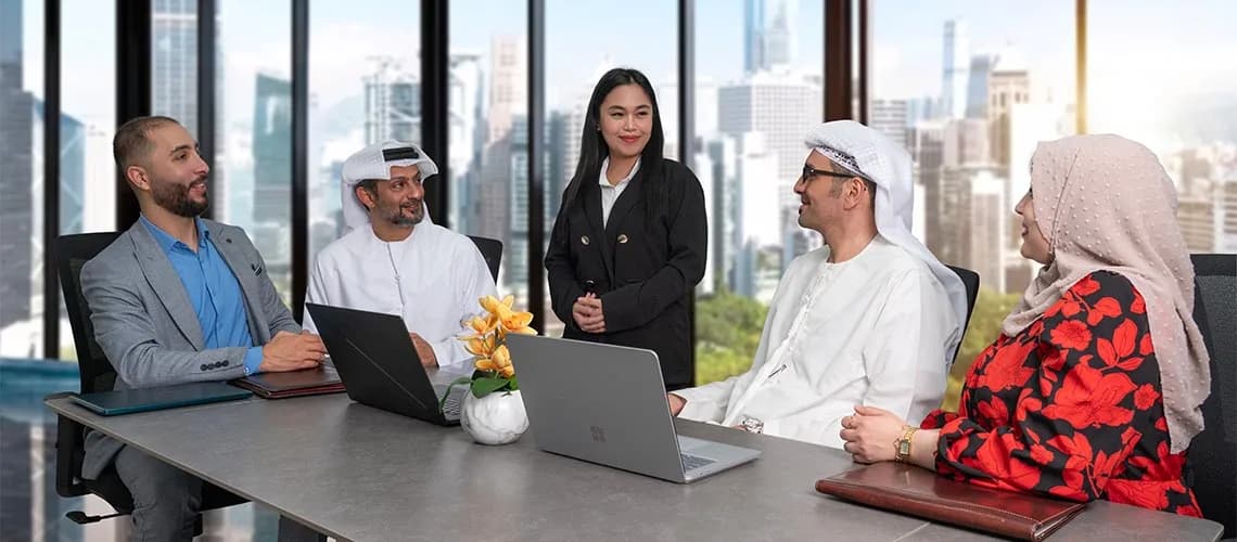 Al Aref team meeting with clients