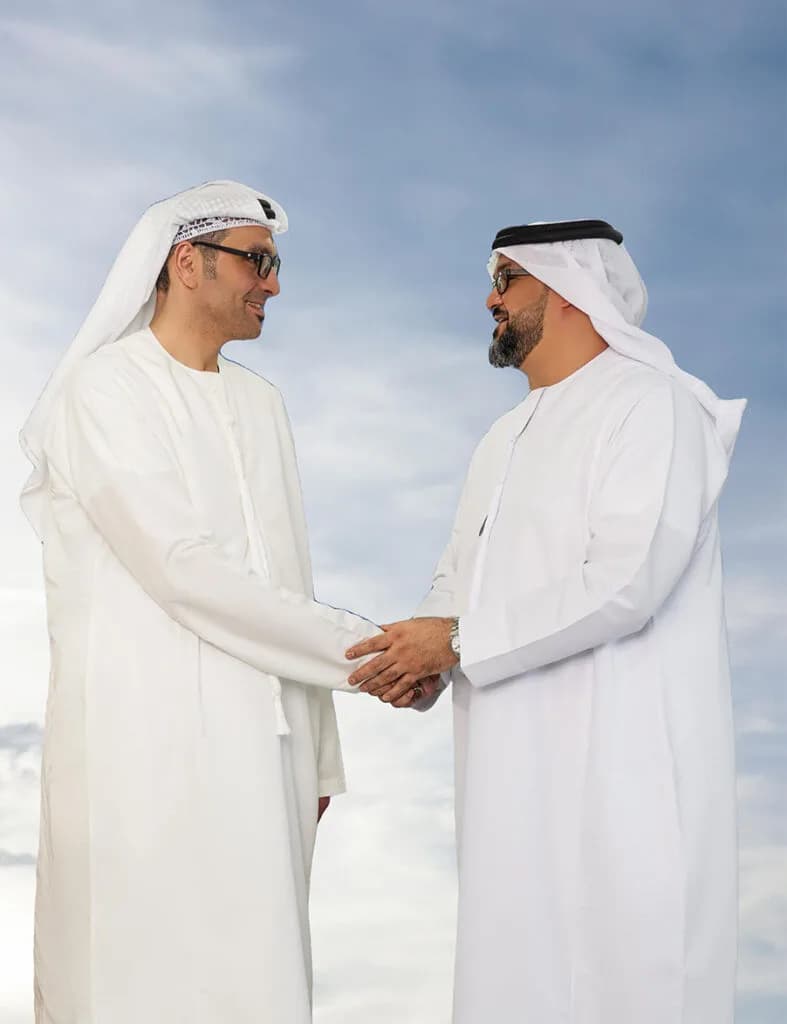 Al Aref consultant welcoming a client in Abu Dhabi